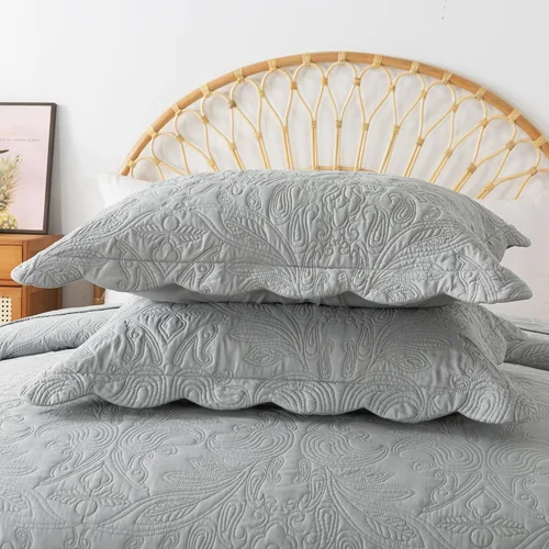 Miniatura 262 de HoneiLife - Juego de colcha de tamaño Queen, juego de ropa de cama de pana bordada de 3 piezas, colcha de lujo, ligera, cálida, para todas las Pana