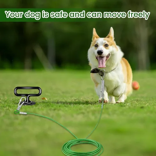 Miniatura 6 de Estaca de amarre para perros grandes de hasta 250 libras, estaca resistente para acampar en el patio exterior, anclaje de suelo giratorio de 360°