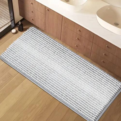 Miniatura 14 de HDFK Alfombra de baño y alfombra de baño – Alfombra de ducha de felpilla extra grande, de secado rápido, antideslizante, con base adhesiva