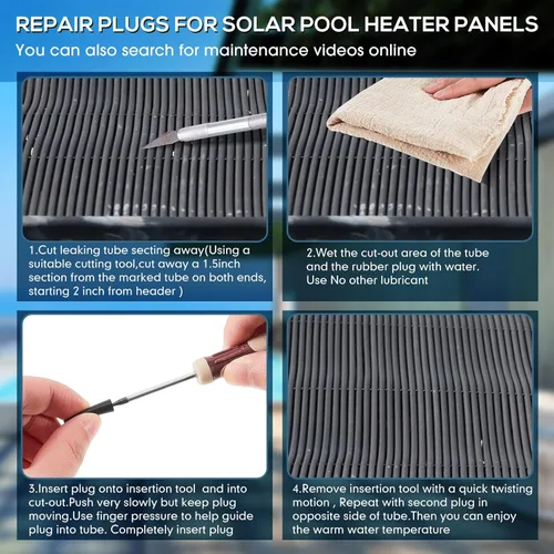 Miniatura 4 de Riakrum Kit de reparación de paneles solares de piscina, 60 unidades, kit de reparación de calentadores solares de piscina, para paneles solares