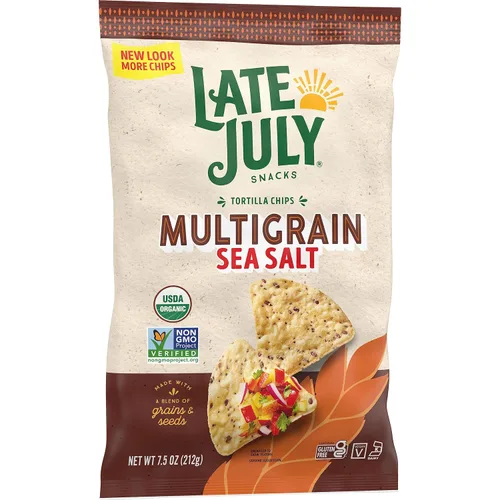 Miniatura 8 de Late July Bocadillos de tortilla de sal marina multigrano, hechos con una mezcla de granos y semillas, vegano, kosher, certificado orgánico USDA