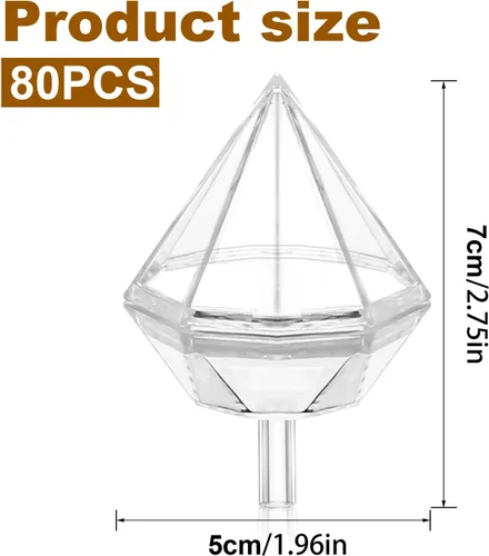 Miniatura 2 de Soporte de caja de chocolate transparente, 80 Uds., soporte de plástico para ramo de bolas de chocolate, soporte de embalaje de flores para fiesta