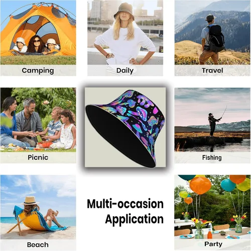 Miniatura 7 de Sombrero de pescador retro de los años 80 y 90 para hombres y mujeres, plegable, gorra para el sol, accesorios para fiestas rave, sombrero