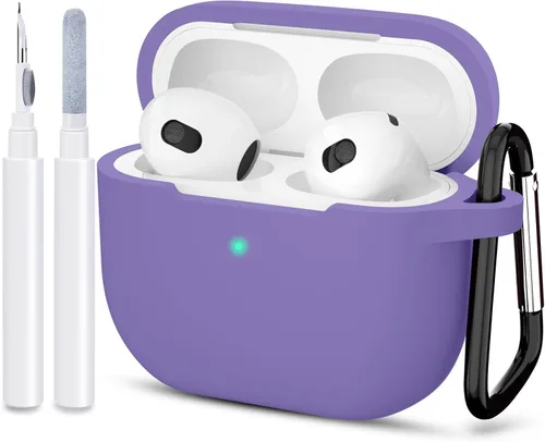 Miniatura 26 de Compatible con AirPods 3, funda protectora de silicona para AirPods de tercera generación 2021, carga inalámbrica, azul oscuro