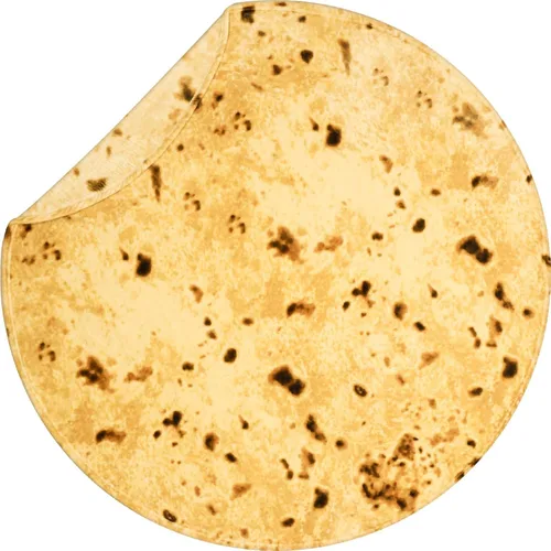 Miniatura 6 de Vessia Manta de tortilla de burritos (amarillo, 60 pulgadas), manta gigante realista divertida de comida para adultos y niños, 300 GSM, doble cara