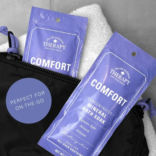 Miniatura 6 de Village Naturals Therapy, Comfort - Remojo concentrado de baño mineral, arándanos cítricos, 2 onzas, paquete de 12