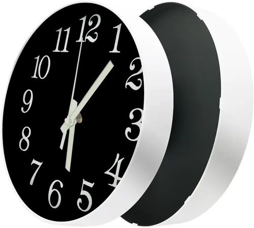 Miniatura 6 de JoFomp Reloj que Brilla en la Oscuridad, 12" Reloj de Pared Luminoso Silencioso Sin Tic-Tac, Funciona con Pilas, Reloj de Cuarzo Moderno, Fácil