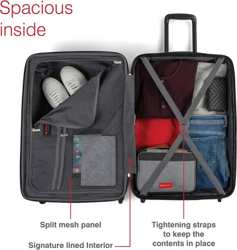 Miniatura 6 de SWISS MOBILITY AHB Collection - Equipaje giratorio de carcasa rígida para aviones, maleta expandible con ruedas giratorias de 360 grados, mango