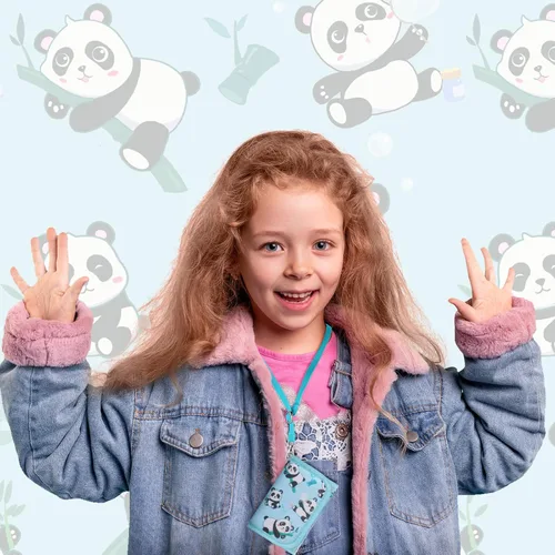 Miniatura 6 de Hapycat Cartera infantil para niñas, Panda-azul