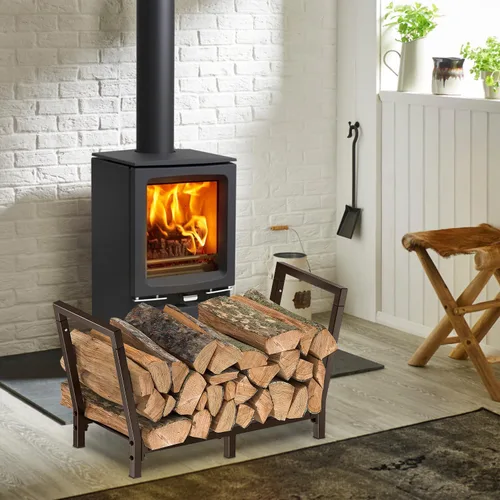 Miniatura 7 de Estante de leña de 34 pulgadas para exteriores e interiores, soporte de almacenamiento de madera de 2.7 pies, soporte de madera resistente