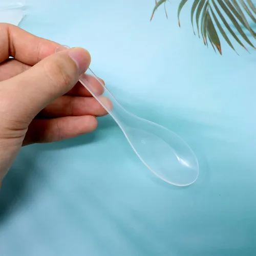 Miniatura 7 de Honbay - 60 cucharas de sopa de plástico desechables, cuchara blanca translúcida, cucharas de sopa asiáticas para natillas de huevo, pudín, avena