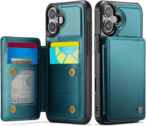 Miniatura 72 de Vinich Funda tipo cartera para iPhone 11 con tarjetero, bloqueo RFID, ranuras de crédito, función atril, a prueba de golpes, para iPhone 11 de 6.1
