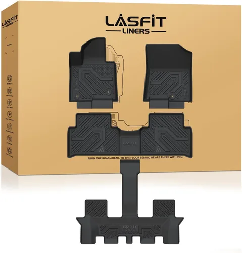 Miniatura 26 de LASFIT Alfombrillas de Piso Compatibles con Nissan Armada 2017-2018 / Infiniti QX56 2011-2013 / Infiniti QX80 2014-2018, TPE Para Todo Clima Ajuste