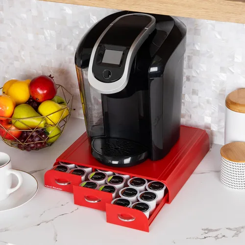 Miniatura 6 de Mind Reader Organizador de cápsulas de café de un solo servicio con 3 cajones, capacidad para 36 cápsulas, para encimera, 13.5"L x 12.25"W x 2.5"H