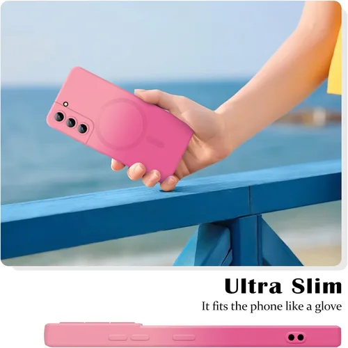 Miniatura 4 de Newseego Funda magnética para Samsung Galaxy S22 5G, funda de silicona líquida suave de lujo, antiarañazos, a prueba de golpes, protector completo