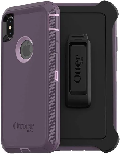 OtterBox Defender Series Funda para iPhone Xs Morado nebulosa (orquídea ncantadora/púrpura de noche)