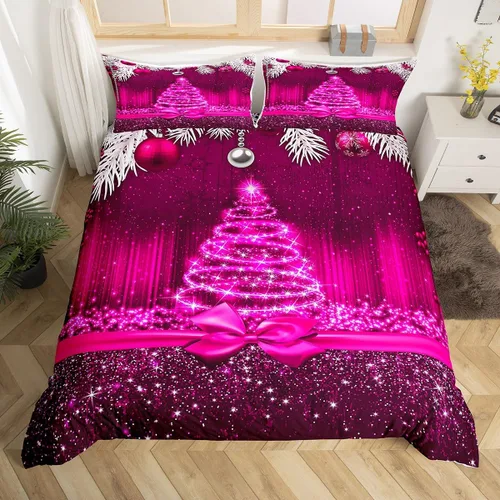 Miniatura 15 de Juego de funda de edredón para niños de Feliz Navidad, tamaño King, juego de ropa de cama de pingüinos de dibujos animados, animales árticos
