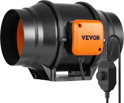 Miniatura 12 de VEVOR Kit de filtración de aire de 4 pulgadas, ventilador de conducto en línea de 180 CFM con controlador de velocidad, filtro de carbono y sistema