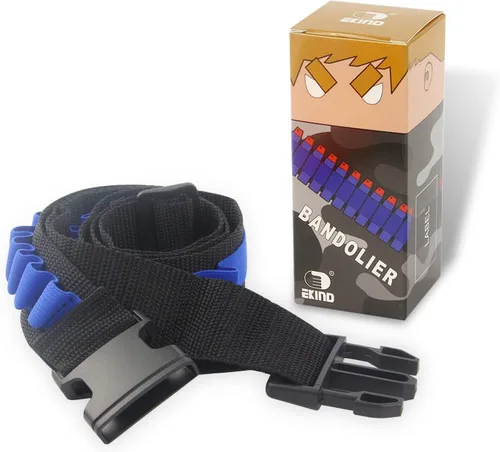 Miniatura 8 de Carrillera EKIND para munición de pistola de juguete, dardos, para pistolas Elite Nerf N-strike Blasters Hebilla de dos Piont azul