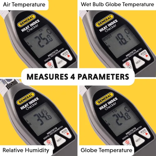 Miniatura 3 de General Tools Monitor de índice de calor de lujo #WBGT8778 con bola negra de latón de 2.953 x 2.953 in, 32° a 122° F, 0 a 100% HR
