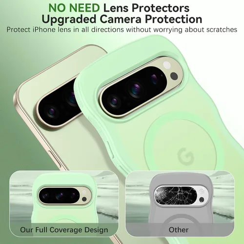 Miniatura 3 de BENTOBEN Magnetic for Google Pixel 10 Case Cute, Curly Wavy Pixel10 Case [Compatible with MagSafe], Anti-Slip Shockproof Matte Slim Women Girls Boys