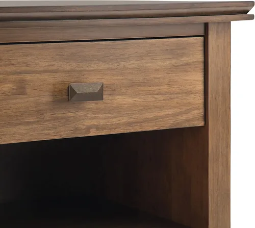 Miniatura 9 de SIMPLIHOME Mesita de noche artesanal de madera maciza de 24 pulgadas de ancho en marrón otoño, mesa auxiliar o auxiliar contemporánea con 1 cajón