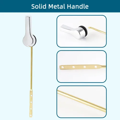 Miniatura 3 de Hygie Rinse Manija de inodoro de metal de repuesto para manija de inodoro, mango universal de montaje frontal compatible con TOTO/Glacier Cromado