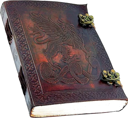 Miniatura 5 de Cuaderno de Diario de Cuero con Dragón con Papel Rayado - Diario de Calabozos y Dragones Cuaderno Libro de las Sombras Dnd para Hombres y Mujeres 6