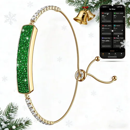 Pulsera inteligente para mujeres/niñas, diseño de lujo con diamantes de colores, monitor de salud y fitness 24/7, monitor de frecuencia cardíaca,