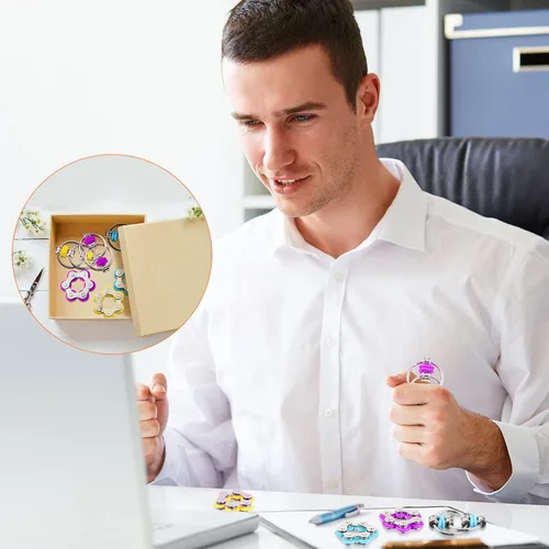 Miniatura 5 de Hicarer El juego de 8 piezas de juguetes para ansiedad incluye 4 cadenas de rodillos flippy y 4 cadenas de seis rodillos para bicicleta, regalos rosa