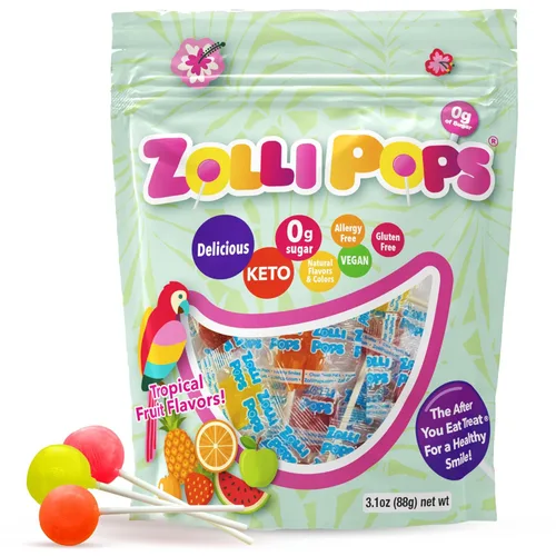 Miniatura 22 de Zollipops Clean Teeth Pops - Paletas sin azúcar, sin colorantes, aptas para dieta cetogénica y diabética, golosinas aprobadas por dentistas