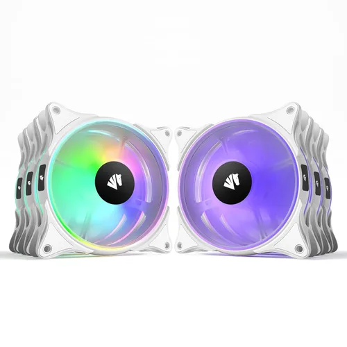 AsiaHorse FS-9002 Pro - Ventilador de carcasa RGB de 4.724 in, 26 LED ARGB y bucles LED dobles Lingting, ventilador de caja Pwm de 800-1800rpm con