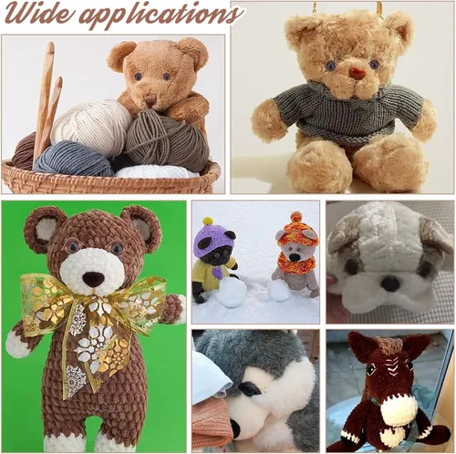 Miniatura 4 de PH PandaHall 100 juegos de ojos de seguridad para manualidades con hebillas para párpados, ojos de animales de peluche, ojos de ganchillo