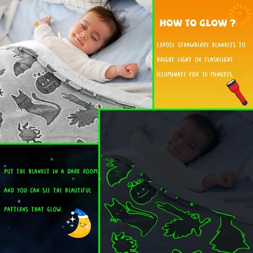 Miniatura 3 de REXEO Manta de forro polar suave para niños, diseño de gato negro, manta de Halloween, 50 x 60 pulgadas Bruja