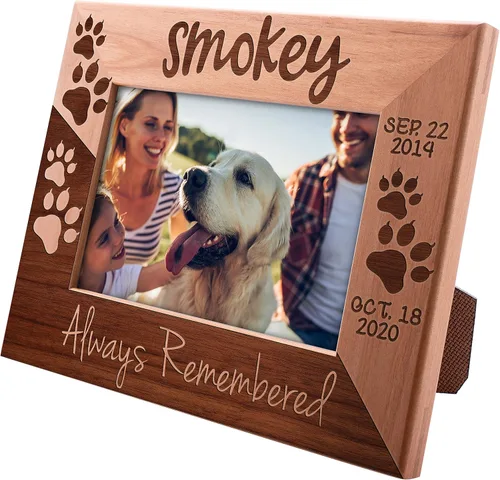 Marcos conmemorativos para mascotas de 4 x 6 pulgadas, siempre recordado, marcos de fotos personalizados para mascotas, regalo de pérdida de
