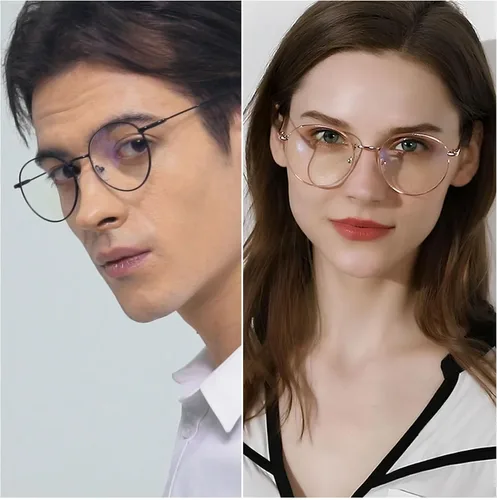 Miniatura 4 de ANDWOOD Gafas de bloqueo de luz azul para mujeres y hombres, computadora de cara pequeña, bloqueador de luz azul transparente, marco de metal súper