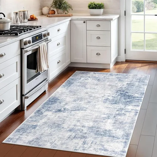 Miniatura 735 de IOHOUZE Alfombra abstracta lavable de 3 x 12 pies para pasillos, antideslizante para cocina, camino de entrada de lana sintética para interiores
