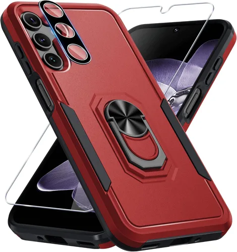 Miniatura 26 de Janmitta Funda compatible con Samsung Galaxy A14 5G con protector de pantalla + protector de lente de cámara, funda resistente de servicio pesado