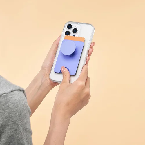 Miniatura 4 de PopSockets Cartera de teléfono para MagSafe, tarjetero con empuñadura, color morado bígaro