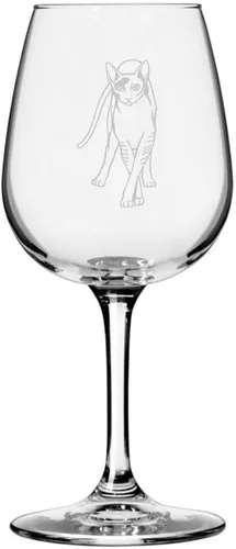 Miniatura 161 de Copa de vino de 12.75 onzas con temática de gato abisinio grabada para todo uso