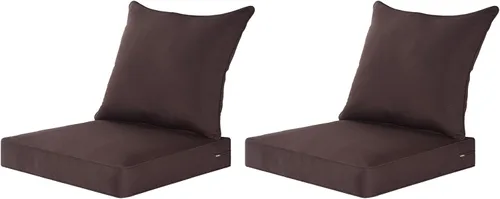 Miniatura 9 de QILLOWAY Juego de cojines de poliéster para sillas de exterior, cojines de exterior para muebles de patio, todo tipo de clima. Gris carbón/negro