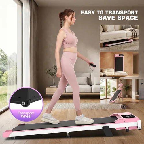 Miniatura 8 de Cinta de correr para debajo del escritorio, tapete caminador para oficina en casa, caminadoras portátiles de 2.5 HP con capacidad de 136 kg, máquina