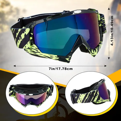 Miniatura 3 de Tallew 4 pares de gafas de motocross para motocicleta, motocross, carreras, ATV, para hombres y mujeres, deportes de potencia y esquí