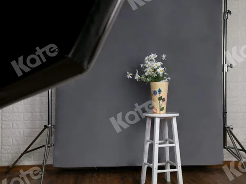 Miniatura 4 de Kate Telón de fondo gris sólido de 5 x 7 pies para fotografía de retrato gris
