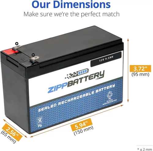 Miniatura 2 de Batería de plomo sellada de 12V 9.5AH 114W terminales T2 para batería Zipp
