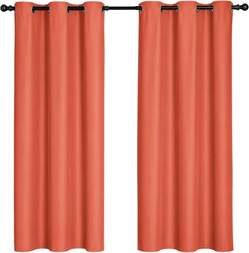 Miniatura 9 de Cortinas opacas para oscurecer la habitación, con aislamiento térmico, cortinas opacas con ojales para puertas y ventanas de poliéster