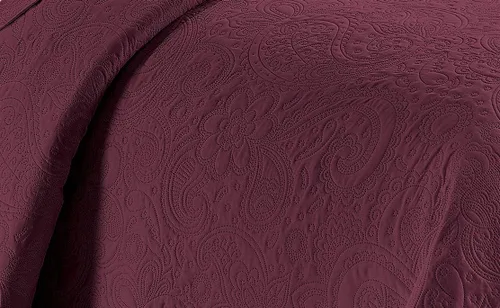 Miniatura 2 de Linen Plus Juego de funda de cama con relieve, extra grande, color burdeos, para cama King/California King, nueva, modelo Dana Borgoña