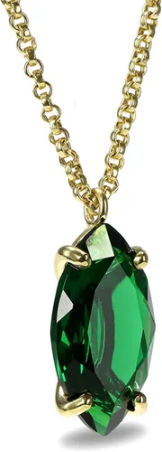 Miniatura 3 de Deslumbrante collar de esmeralda, collares de oro con colgante de piedras preciosas para mujer, cumpleaños, boda, aniversario para ella, collar