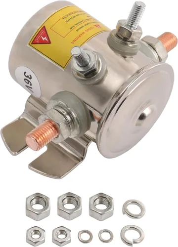 Miniatura 7 de Máx. 200A 12 voltios 3 terminales Relé solenoide de servicio continuo para carritos de golf, cabrestante resistente marino en Rush 24106 SPST 12VDC