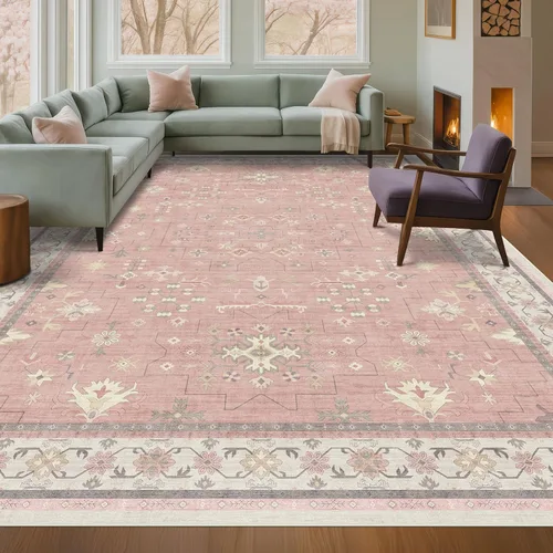 Miniatura 108 de Alfombra Boho Negra para Sala de Estar - Alfombra de Área Lavable de 10x14 Pies, Alfombras de Comedor para Debajo de la Mesa, Alfombra Suave de Pelo
